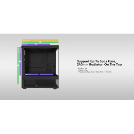 Кутия за компютър 1stPlayer Case ATX - MIKU Mi7-A White - Reversed fans included