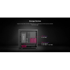Кутия за компютър 1stPlayer Case ATX - PB8 Black - 3 x 120 mm A-RGB fans included, USB-C