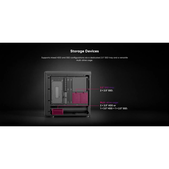 Кутия за компютър 1stPlayer Case ATX - PB8 Black - 3 x 120 mm A-RGB fans included, USB-C