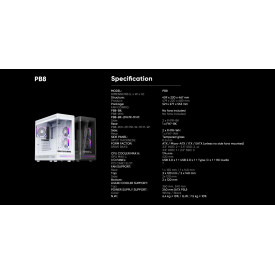 Кутия за компютър 1stPlayer Case ATX - PB8 Black - 3 x 120 mm A-RGB fans included, USB-C
