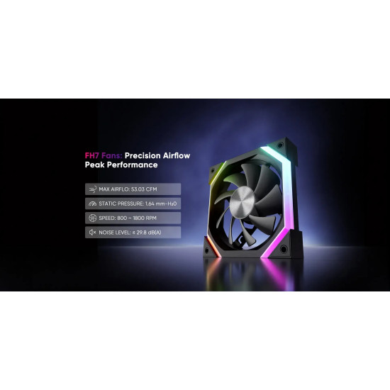 Кутия за компютър 1stPlayer Case ATX - PB8 Black - 3 x 120 mm A-RGB fans included, USB-C