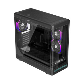 Кутия за компютър 1stPlayer Case ATX - PB8 Black - 3 x 120 mm A-RGB fans included, USB-C
