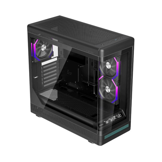 Кутия за компютър 1stPlayer Case ATX - PB8 Black - 3 x 120 mm A-RGB fans included, USB-C