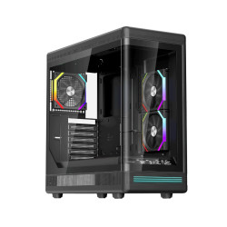 Кутия за компютър 1stPlayer Case ATX - PB8 Black - 3 x 120 mm A-RGB fans included, USB-C