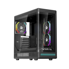 Кутия за компютър 1stPlayer Case ATX - PB8 Black - 3 x 120 mm A-RGB fans included, USB-C