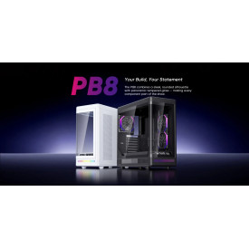 Кутия за компютър 1stPlayer Case ATX - PB8 Black - 3 x 120 mm A-RGB fans included, USB-C