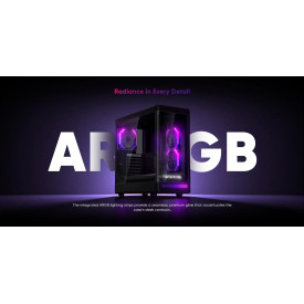 Кутия за компютър 1stPlayer Case ATX - PB8 Black - 3 x 120 mm A-RGB fans included, USB-C