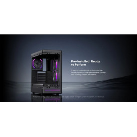 Кутия за компютър 1stPlayer Case ATX - PB8 Black - 3 x 120 mm A-RGB fans included, USB-C