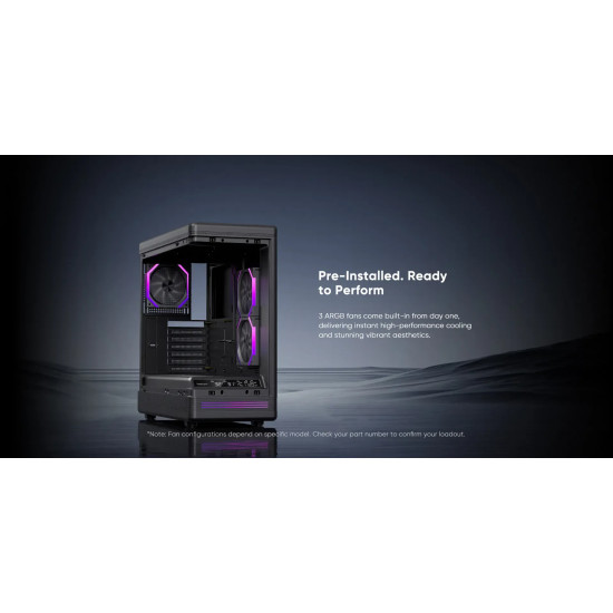 Кутия за компютър 1stPlayer Case ATX - PB8 Black - 3 x 120 mm A-RGB fans included, USB-C