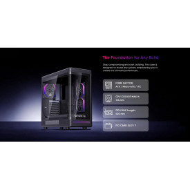 Кутия за компютър 1stPlayer Case ATX - PB8 Black - 3 x 120 mm A-RGB fans included, USB-C