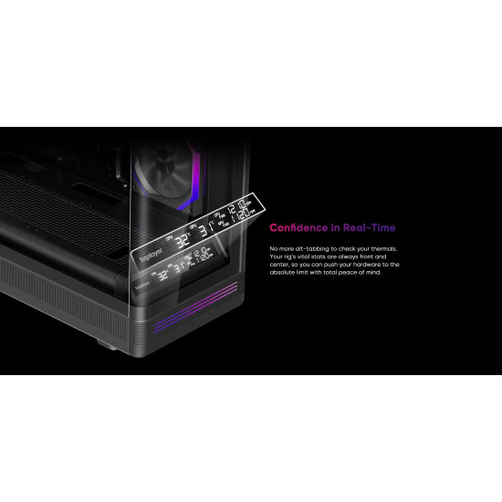 Кутия за компютър 1stPlayer Case ATX - PB8 Black - 3 x 120 mm A-RGB fans included, USB-C