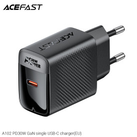 Зарядно Acefast Charger Wall GaN PD30W - A102 - USB-C x 1, Black