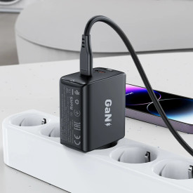 Зарядно Acefast Charger Wall GaN PD35W - A49 - USB-C x 2, Black