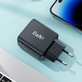 Зарядно Acefast Charger Wall GaN PD35W - A49 - USB-C x 2, Black