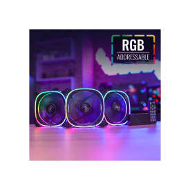 Комплект вентилатори AeroCool Fan Pack 3-in-1 3x120mm - ASTRO 12 Pro - Addressable RGB with Hub, Remote - ACF3-AT10217.02