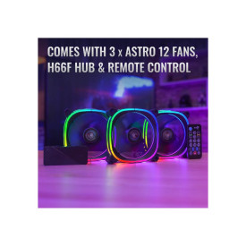 Комплект вентилатори AeroCool Fan Pack 3-in-1 3x120mm - ASTRO 12 Pro - Addressable RGB with Hub, Remote - ACF3-AT10217.02