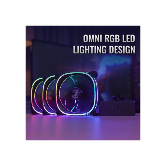 Комплект вентилатори AeroCool Fan Pack 3-in-1 3x120mm - ASTRO 12 Pro - Addressable RGB with Hub, Remote - ACF3-AT10217.02