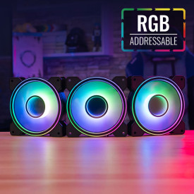 Комплект вентилатори AeroCool Fan Pack 3-in-1 3x120mm - Mirage 12 Pro - Addressable RGB with Hub, Remote - ACF3-MR10227.11
