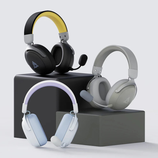 Безжични слушалки Ajazz Wireless Gaming Headphones - AHM08 MAX Black, Gray, Yellow - Bluetooth , 2.4G