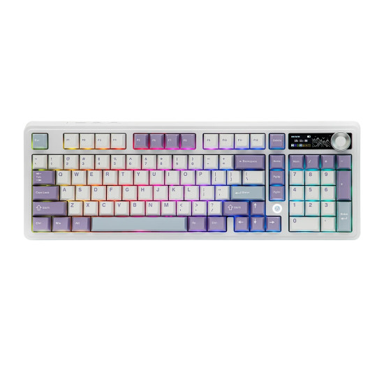 Безжична клавиатура Ajazz Wireless Gaming Mechanical Keyboard AK980 V2 - Gift Switch [Linear] (English US), Purple, White, Blue