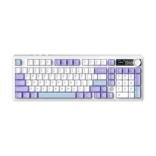 Безжична клавиатура Ajazz Wireless Gaming Mechanical Keyboard AK980 V2 - Gift Switch [Linear] (English US), Purple, White, Blue