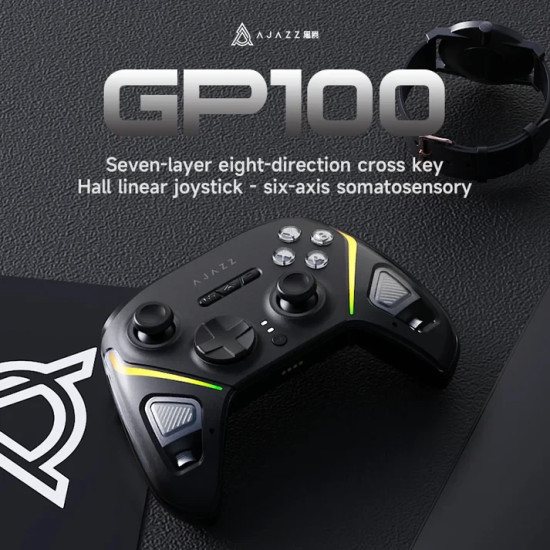 Геймпад Ajazz Gamepad GP100 NS - Wireless, Bluetooth, 1000Hz - Black