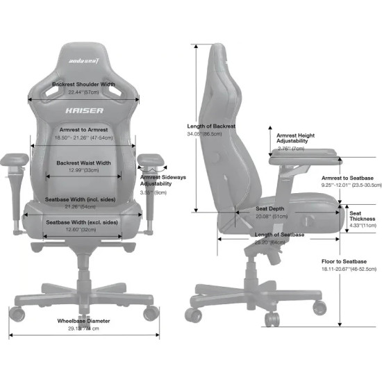 Геймърски стол Anda Seat Gaming Chair Kaiser 4 V2 - Fabric Dark Grey