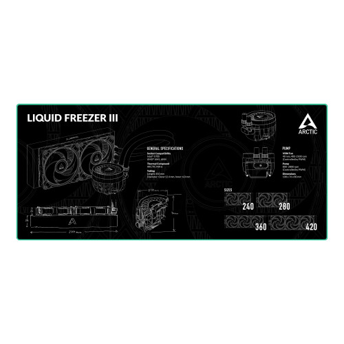Подложка за мишка Arctic, Gaming Mousepad, Liquid Freezer III Design