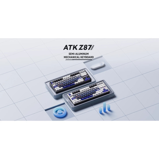 Безжична клавиатура ATK Wireless Professional Gaming Mechanical Keyboard - Z87 PRO Side Engraving - Aniya Switches
