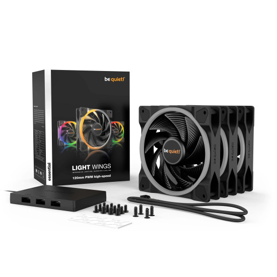 Комплект вентилатори be quiet! Fan Pack 3-in-1 3 x 120mm - LIGHT WINGS 120mm PWM high-speed Triple-Pack