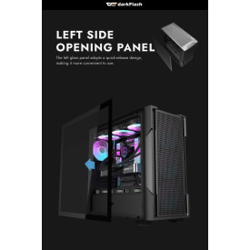 Кутия за компютър DarkFlash ATX DS900 Mesh, 4 x 120mm ARGB Fans Included, Tempered Glass Panel, Black