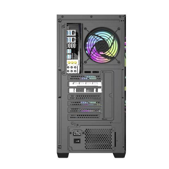 Кутия за компютър DarkFlash ATX DS900 Mesh, 4 x 120mm ARGB Fans Included, Tempered Glass Panel, Black