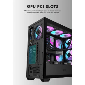 Кутия за компютър DarkFlash ATX DS900 Mesh, 4 x 120mm ARGB Fans Included, Tempered Glass Panel, Black