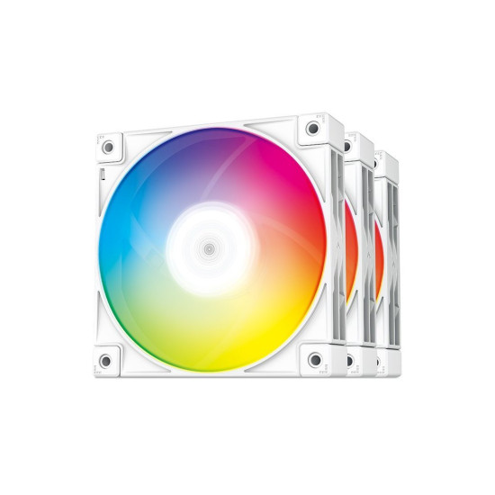 Комплект вентилатори DeepCool Fan Pack 3-in-1 3x120mm - FC120 White, Addressable RGB