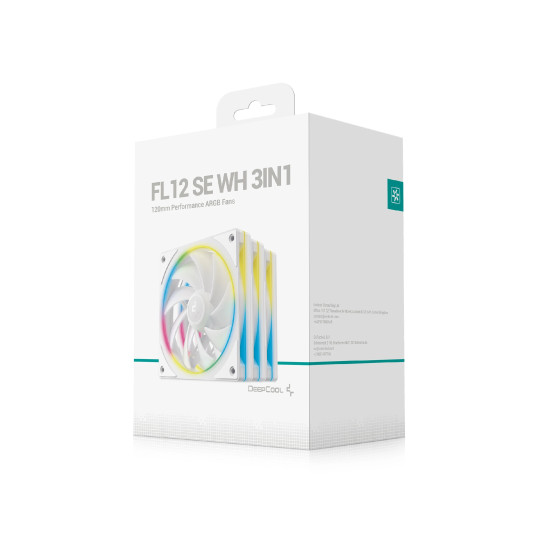 Комплект вентилатори DeepCool Fan Pack 3-in-1 3x120mm - FL12 SE 3IN1 WH - Luminous Halo ARGB