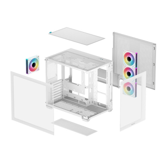Кутия за компютър DeepCool Case ATX - CG530 4F White - 4 ARGB Fans