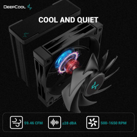 Охладител за процесор DeepCool CPU Cooler AK400 Zero Dark Plus - Dual-Fan - LGA1700/AM5