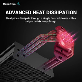 Охладител за процесор DeepCool CPU Cooler AK400 Zero Dark Plus - Dual-Fan - LGA1700/AM5