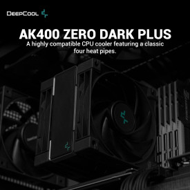 Охладител за процесор DeepCool CPU Cooler AK400 Zero Dark Plus - Dual-Fan - LGA1700/AM5