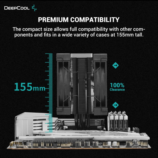 Охладител за процесор DeepCool CPU Cooler AK400 Zero Dark Plus - Dual-Fan - LGA1700/AM5