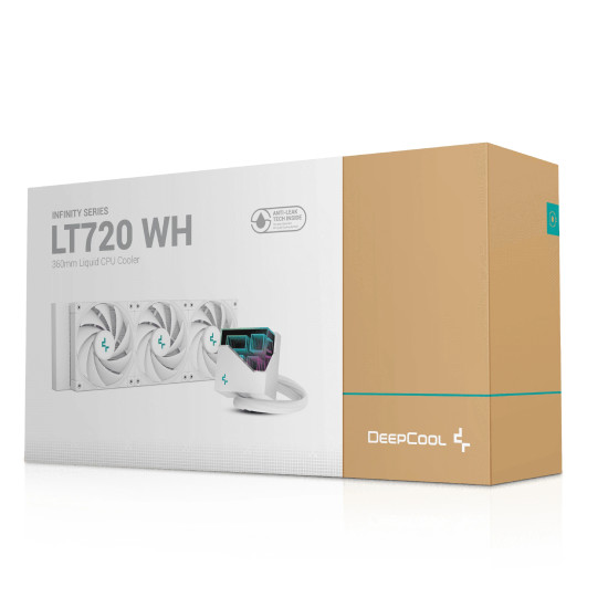 Водно охлаждане DeepCool Water Cooling LT720 White - Addressable RGB, Infinity mirror design - LGA1700/AM5
