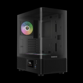 Кутия за компютър Gamdias кутия Case ATX - ATLAS E2 - 3 x 120 mm A-RGB, Digital Display, Curved Glass