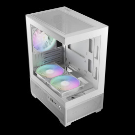 Кутия за компютър Gamdias Aura GC9M Elite WH ARGB, Tempered Glass, White