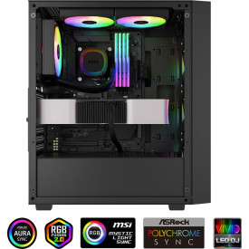 Водно охлаждане Gamdias Water Cooling 120mm - AURA GL120 v2 Black - aRGB