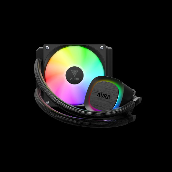 Водно охлаждане Gamdias Water Cooling 120mm - AURA GL120 v2 Black - aRGB