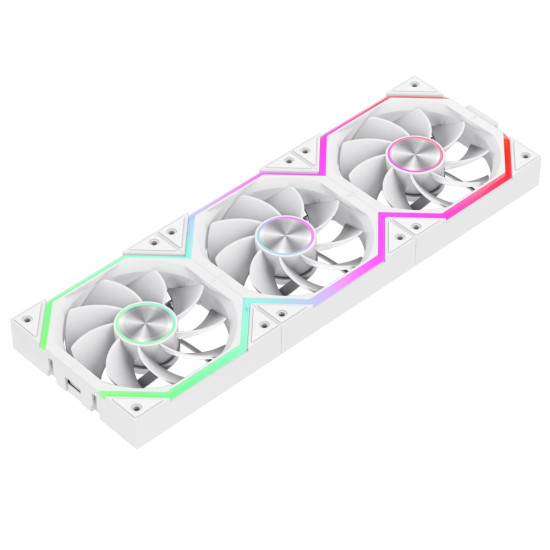 Комплект вентилатори Gamemax Fan Pack 3-in-1 3x120mm - FN12A-N2 WL-RW - Reverse, Daisy-Chain, A-RGB, White