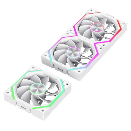 Комплект вентилатори Gamemax Fan Pack 3-in-1 3x120mm - FN12A-N2 WL-RW - Reverse, Daisy-Chain, A-RGB, White