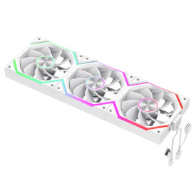Комплект вентилатори Gamemax Fan Pack 3-in-1 3x120mm - FN12A-N2 WL-RW - Reverse, Daisy-Chain, A-RGB, White