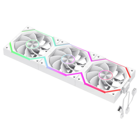 Комплект вентилатори Gamemax Fan Pack 3-in-1 3x120mm - FN12A-N2 WL-RW - Reverse, Daisy-Chain, A-RGB, White