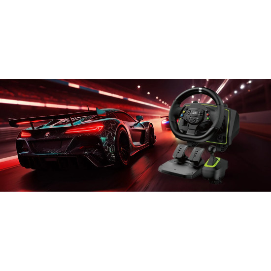 Волан Genius Racing Wheel with pedals SpeedMaster X2 - Gear shifter, Pedals, Dual-motor vibration